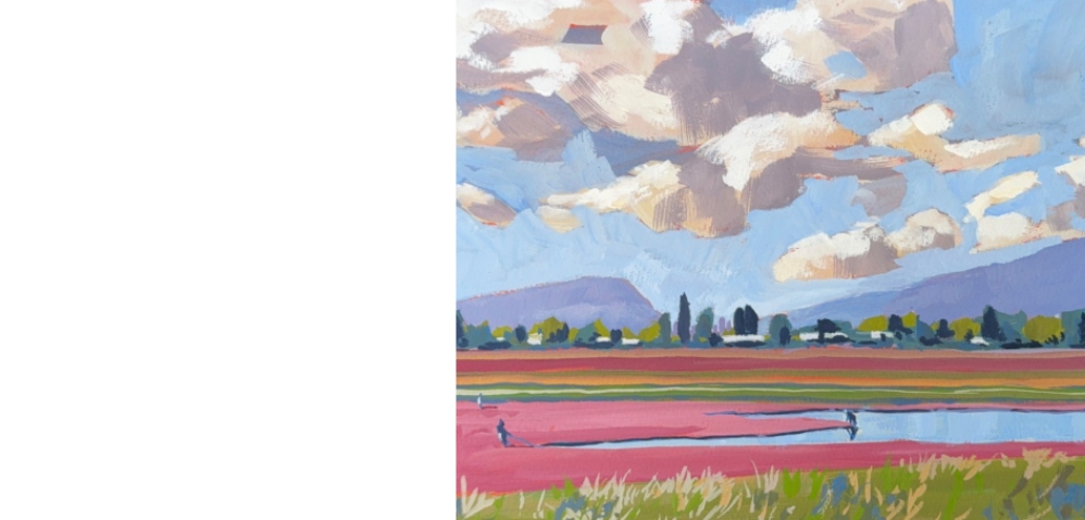 A painting of a cranberry bog